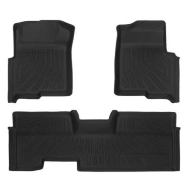 Imagem de Priprilod Conjunto de forros de tapetes TPE compatível com Ford F150 2011-2014 SuperCab com acessórios de console de fluxo para porta-malas forro de porta-malas