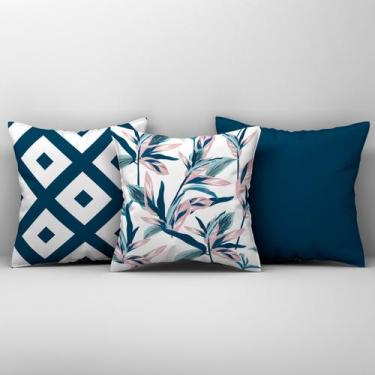 Imagem de Kit Trio Capas de Almofadas Estampadas em Veludo Suede 45cm x 45cm - D
