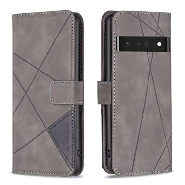 Imagem de YUNCHAO Caixa de telefone Para o Google Pixel 7 Pro 5G BF05 Magnetic File Rhombus Texture Leather Case capa para celular
