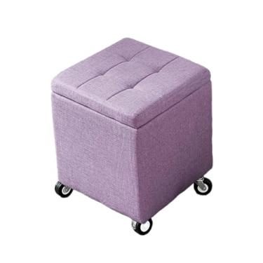 Imagem de Baú Organizador Puff Estofado Multiuso Banco Para Sapatos Pufe De Sofá Com Tampa Desenhada Para Sala,Quarto E Decoração(Purple,47.2" x 15.7" x 18.1")