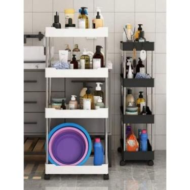 Imagem de Carrinho Auxiliar Organizador 4 Andares com Rodinhas – Multiuso para Casa, Oficina, Salão e Armazenamento de Objetos(ALEATORIO,M)