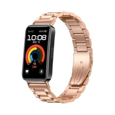 Imagem de Pulseira De Aço Inoxidável Para Huawei Band 10 9 8 NFC Substituição De