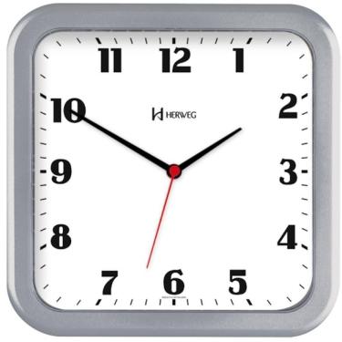 Imagem de Relógio De Parede Herweg Ref: 6145-070 Retangular Prateado