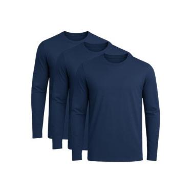 Imagem de Kit 3 Camiseta Dry Fit Academia Masculina Corrida Esporte Fresca Sem O