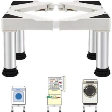 Imagem de Pedestal para lavadora e secadora 71 cm de largura, ajuste universal, capacidade de 362 kg, suporte de geladeira, lavadora e secadora, carrinho móvel com rodas para aparelho com altura ajustável, W