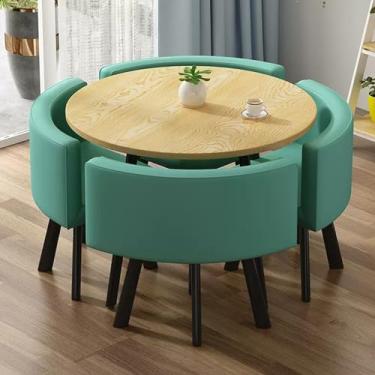 Imagem de Conjunto de mesa redonda e cadeira de clube de recepção de escritório, mesa de negociação e cadeira, mesas redondas de sala de conferência mesa de café, conjunto de mesa de jantar (cor: 29, tamanho