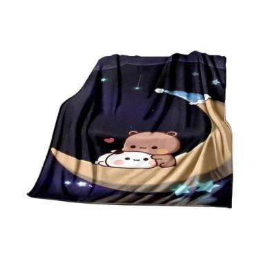 Imagem de Cobertor De Flanela Quente Para Crianças Com Estampa De Urso Em Desenh