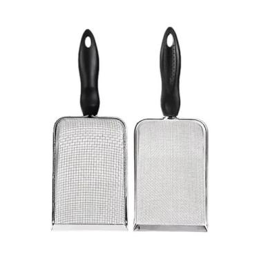 Imagem de Pá De Areia Para Gatos Em Aço Inoxidável Com Peneira De Malha Fina Par