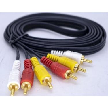 Imagem de Cabo 3rca Áudio Vídeo Dourado Reforçado 3 Metros