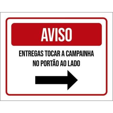 Imagem de Kit 10 Placa Acm Entregas Campainha Lado 18X23 - Sinalizo