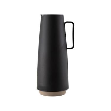 Imagem de Bule Garrafa Térmica de Café Chá Exata 1 Litro Corta-pingos Preto Tram