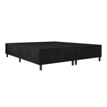 Imagem de Base Cama Box Queen Bipartida 27x158x198cm - ConfortBraz, Preto