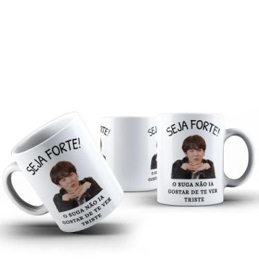 Imagem de Caneca Café Chá Ceramica Meme Seja Forte Cantor Kpop BTS Desenho:Model