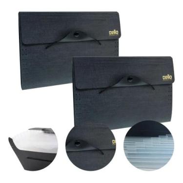 Imagem de Kit 2 Pasta Sanfonada Duplicata 12 Divisórias Organiza Escritório - De