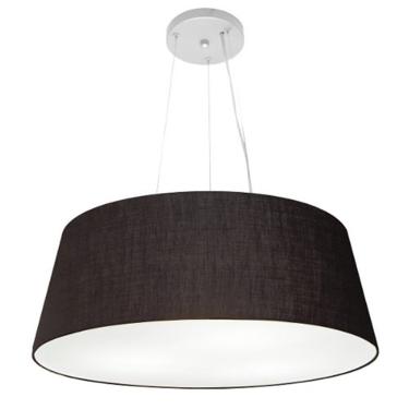 Imagem de Lustre Pendente Md-4002 com Cúpula em Tecido Cone Grande Fio Ajustável Preto Vivare Bra...