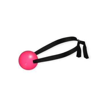 Imagem de Mordaça Bola com Fita de Cetim Ajustável em Borracha com Bola 48MM e Alça 90CM Rosa La...