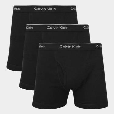 Imagem de Kit Cueca Boxer Calvin Klein Brief Masculina - 3 Peças, Preto, M