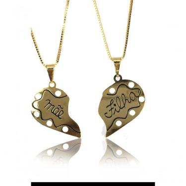 Imagem de Colar Floratta Joias Amor Eterno Folheado em Ouro 18K Dourado para Presente Mãe e Filha Feminino