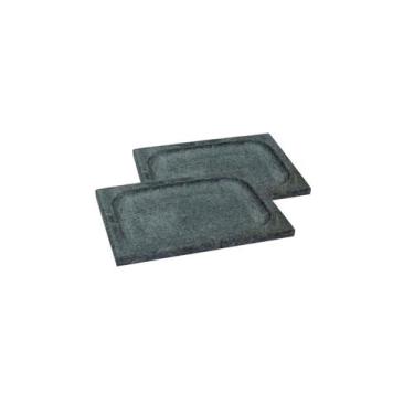 Imagem de Kit 2 Prato Retangular Bandeja de Servir Pedra Sabão 10x30cm - Industr