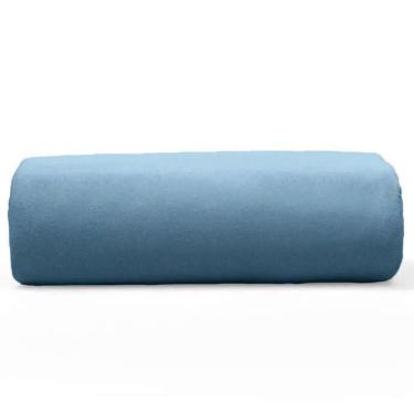Imagem de Lençol Basic Casal 100% Algodão Malha com Elástico Azul Jeans