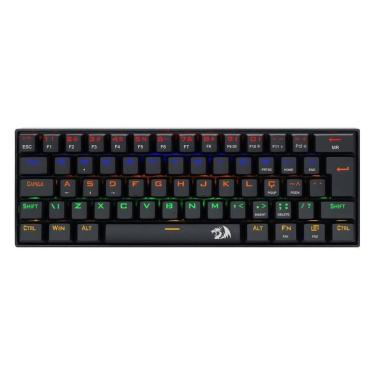 Imagem de Teclado Mecânico Gamer Redragon Lakshmi, LED Rainbow, Switch Red, ABNT2, Preto - Preto...