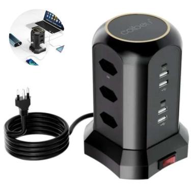 Imagem de Extensão Torre com Tomadas de Alta Potência e USB - Rick Imports