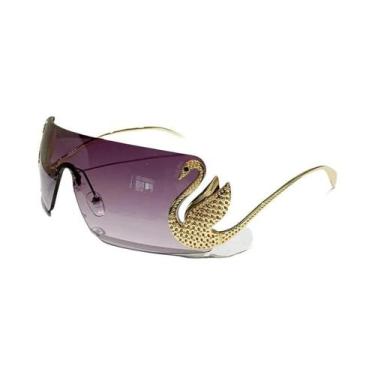 Imagem de Óculos De Sol Femininos Oversized Sem Armação Com Gradiente UV400 Anti