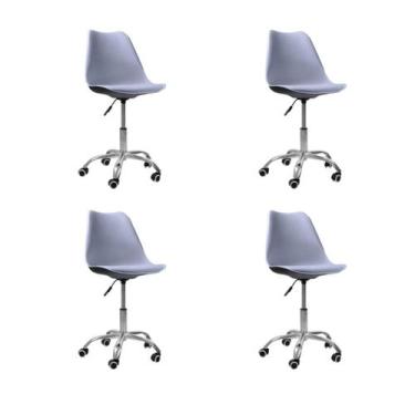 Imagem de Cadeira Office Base Cromada com Rodízio Giratória Saarinen - Oficial W