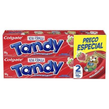 Imagem de Creme Dental Infantil Tandy Colgate Morango 2 Unidades 50g, 2 unidades