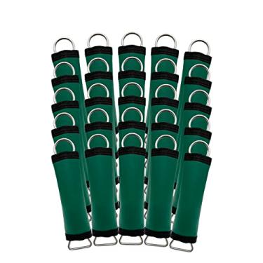 Imagem de Poolzilla Pacote com 25 envoltórios de mola de piscina, mangas de mola para cobertura de piscina verde com gancho e laço para fácil instalação, feitas de lona de PVC revestida de vinil resistente reforçado, molas não incluídas
