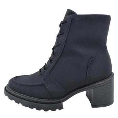 Imagem de Bota Feminina Piccadilly Coturno Cabedal Costurado Original, 38, Preto