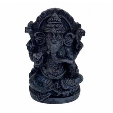 Imagem de Imagem  Ganesh Trono Preta Escultura Resina 09 cm - Lua Mistica