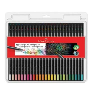 Imagem de Lápis de cor Supersoft 50 cores - Faber Castell -, 50 unidades