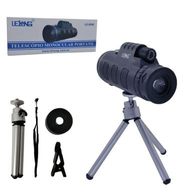 Imagem de Luneta Monóculo Telescópio LE-2056 40x60 Ampliação 60x Lentes Multi Revestidas com Suporte Tripé Lelong