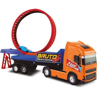 Imagem de Caminhão com Pista de Looping Truck Bruto Race 360 graus  com Carrinho e Lançador Samba Toys