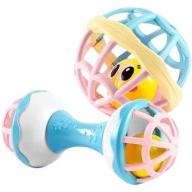 Imagem de Kit Mordedor e Chocalho Animais 2 Peças Atóxico com Sons Suaves Design Lúdico Toy Mix
