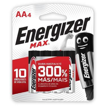 Imagem de Pilha Alcalina Pequena AA Energizer Max com Tecnologia Power Seal Longa Duração Blister com 4 Unidades