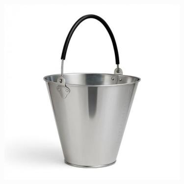 Imagem de Balde Inox Oval 10 Litros - Para Ordenha, Água, Limpeza, Gelo e Decora