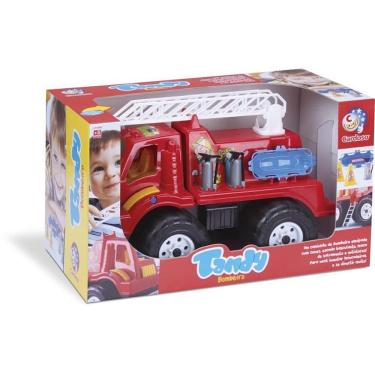 Imagem de Caminhão de Brinquedo Tandy Bombeiro com Escada Extensora e Acessórios Vermelho Cardoso Toys