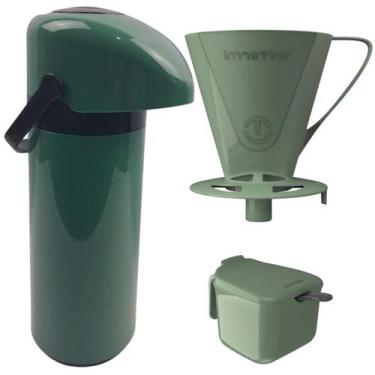 Imagem de Kit Garrafa Térmica Verona 1 Litro Suporte para Filtro de Café e Açuca
