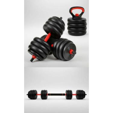 Imagem de Kit Halteres e Kettlebell Ajustável 15kg Academia - Congratulations St