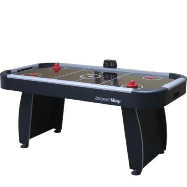 Imagem de Mesa Air Game Hockey Importway Preta Com Placar Eletrônico