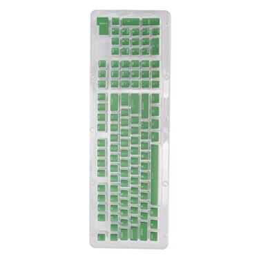 Imagem de Teclado com 110 teclas, aplicações de ampla gama Teclas do teclado Resistente ao desgaste durável para a maioria dos teclados mecânicos(Queijo verde branco)