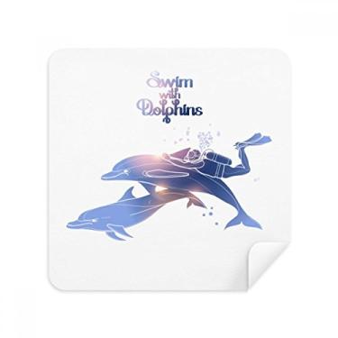 Imagem de Tecido de camurça para natação com golfinhos Illustrate Glass, 2 unidades