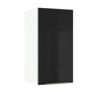 Imagem de Armário Aéreo Madesa Lux 35cm 1 Porta Branco Preto