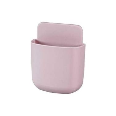 Imagem de Caixa de armazenamento autoadesiva para escritório em casa de 2 peças, ar condicionado, TV, controle remoto, suporte para telefone, suporte para caneta, caixa de armazenamento (Rosa)