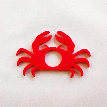 Imagem de 6 Argolas Para Guardanapo Caranguejo/Mesa Posta Praia, Mar Cor:Vermelho