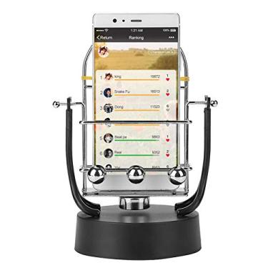 Imagem de Dispositivo de balanço para telefone, vibração automática, máquina de movimento perpétuo eletrônica rotativa balanço bola movimento escova de segurança passo suporte para celular Wiggler com cabo USB, Plástico Metal