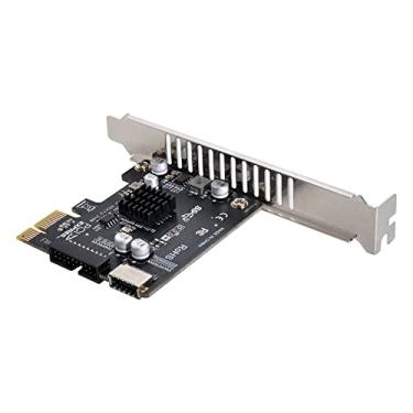Imagem de NFHK Tomada de painel frontal USB 3.1 tipo E de 5 Gbps e adaptador USB 3.0 para PCI-E 1X Express Card VL805 para placa-mãe