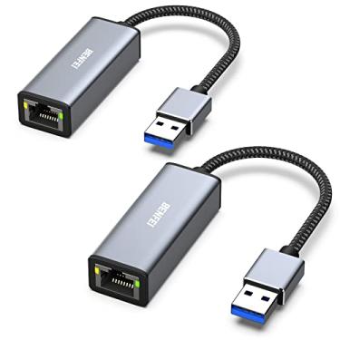 Imagem de BENFEI Adaptador USB para Ethernet, pacote com 2, USB 3.0 para 10/100/1000 Gigabit Ethernet LAN adaptador de rede compatível com MacBook, Surface Pro, Notebook PC com Windows 7/8/10, XP, Vista, Mac